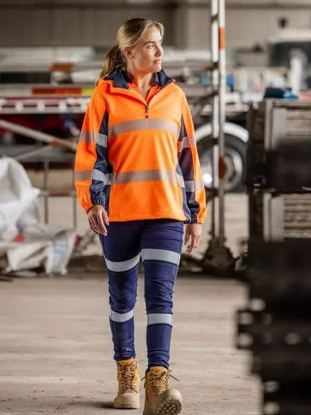 Bisley Taped Women's Hi Vis Water Repellent Fleece Hoodie BKL6571T Bisley Workwear